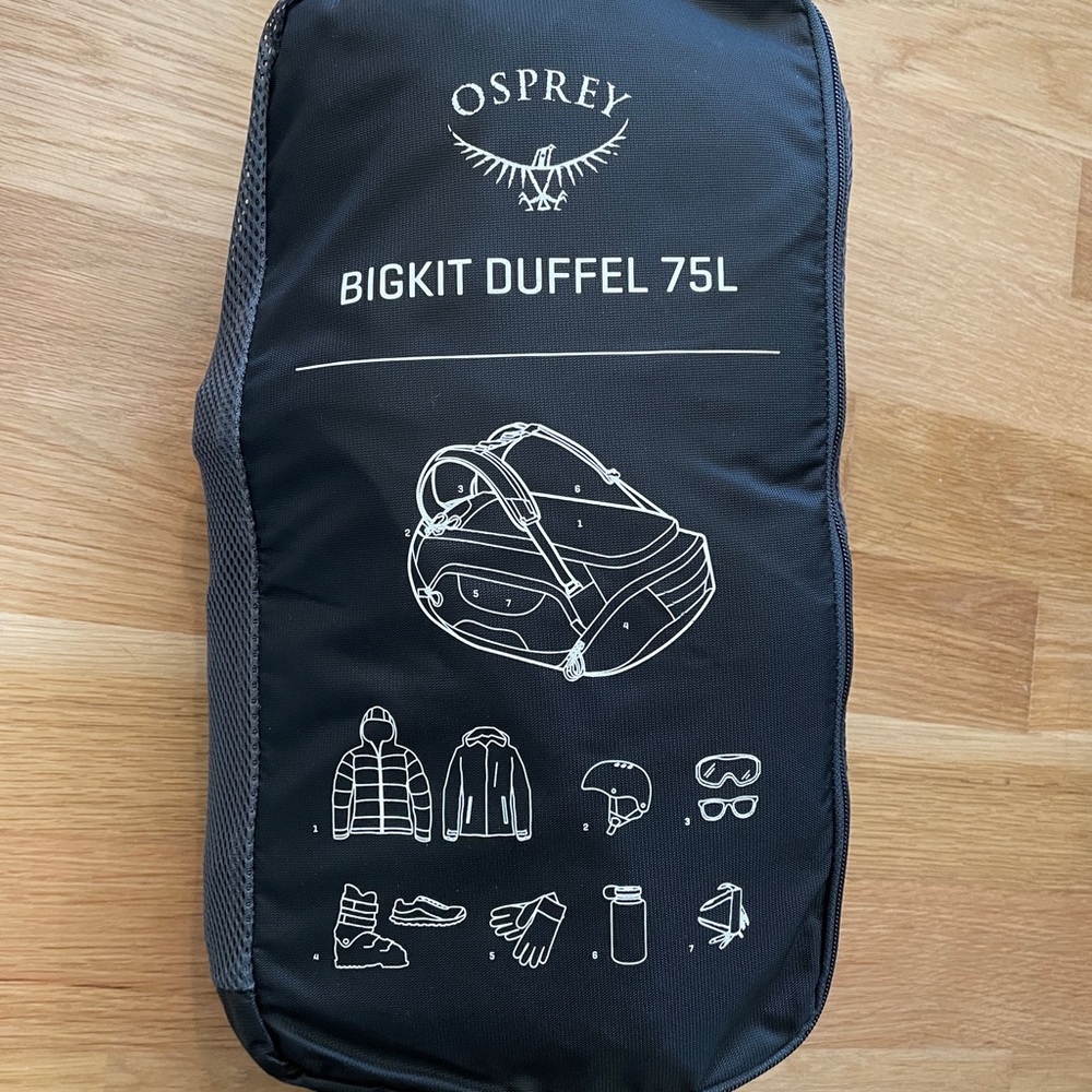 Osprey Black BigKit Duffel 75L